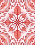 Intricate Blooming Red Mandala Pattern Rug
