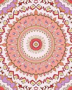 Floral Mandala Patterned Pastel Rug