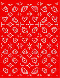 Abstract Red White Geometric Pattern Rug