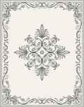 Elegant Black White Floral Scroll Rug