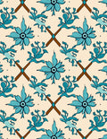 Elegant Teal Floral Diamond Pattern Rug