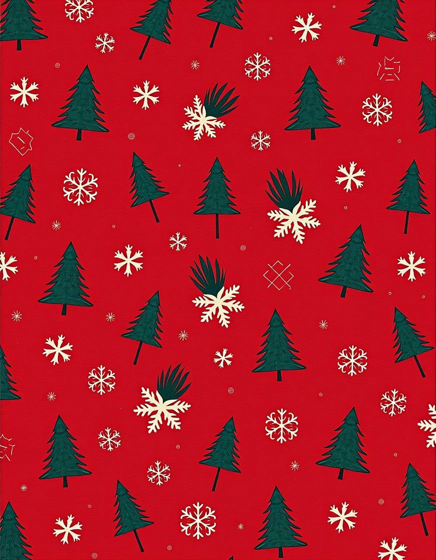 Christmas Tree Snowflake Pattern Rug