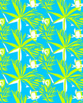 Bright Abstract Floral Leaf Pattern Rug