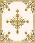 Ornate Gold Leaf Scrollwork Rug
