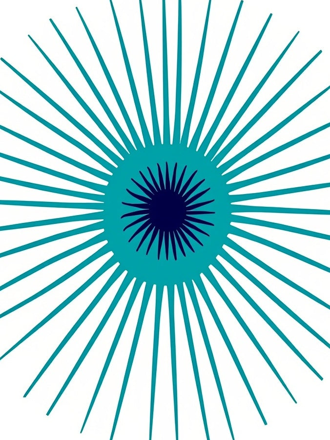 Radiant Sunburst Geometric Art Rug