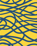 Intertwined Blue Yellow Abstract Pattern Rug