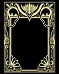 Art Nouveau Floral Scrollwork Frame Design Rug