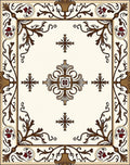 Ornate Floral Vine Frame Rug