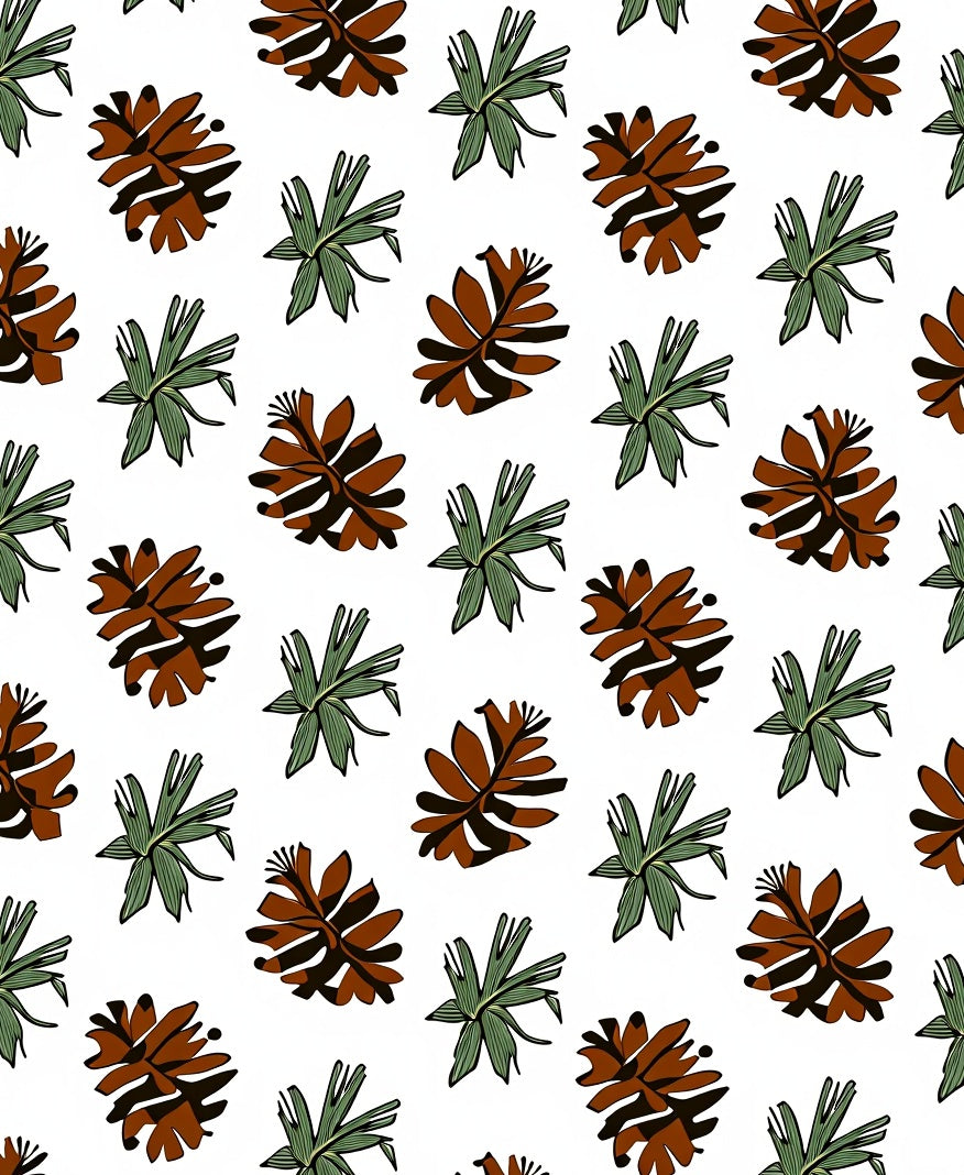 Brown Green Foliage Cluster Rug