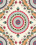 Floral Mandala Vibrant Radial Design Rug