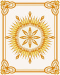 Golden Sunburst Art Deco Rug