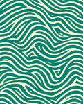 Teal Cream Abstract Wavy Rug