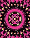 Radiant Pink Black Yellow Mandala Design Rug