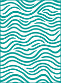 Teal Wavy Stripes Pattern Rug