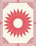 Red Sunburst Decorative Pattern Rug
