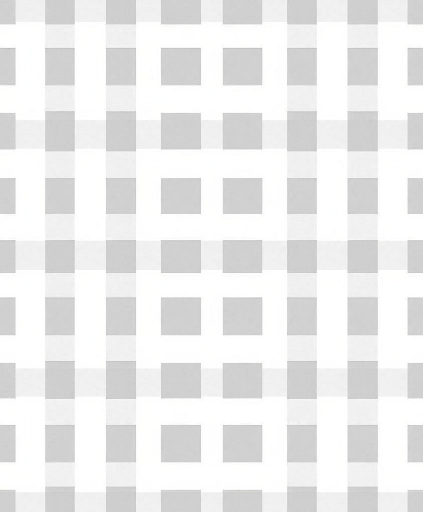Classic Grey Gingham Check Pattern Rug