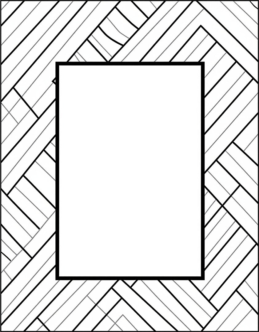 Monochromatic Geometric Herringbone Pattern Rug