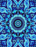 Radial Blue Aqua Pattern Rug