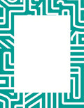 Teal Geometric Maze Design Rug