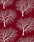 Vivid White Stylized Trees Design Rug