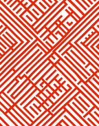 Linear Maze Red Geometric Design Rug
