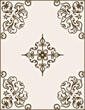 Elegant Floral Scrollwork Border Rug