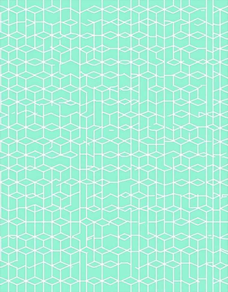 Cool Mint Geometric Cubes Contour Rug