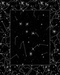Cosmic Star Constellation Black White Rug
