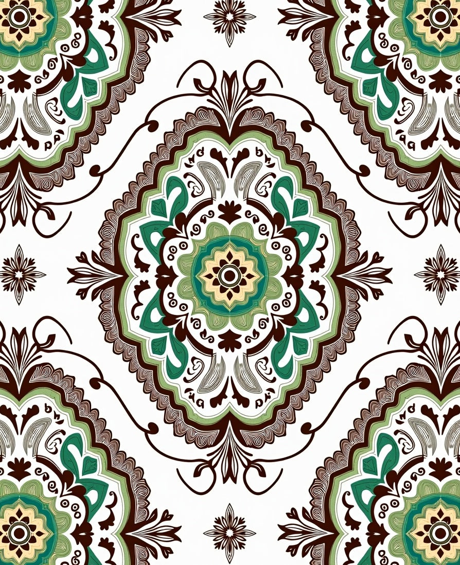 Intricate Floral Medallion Pattern Design Rug
