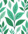 Nature Inspired Green Leaf Pattern Rug