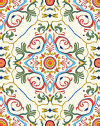 Colorful Floral Medallion Patterned Rug