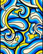 Swirling Waves Graphic Design Rug