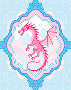 Enchanting Pink Dragon Cloud Frame Rug