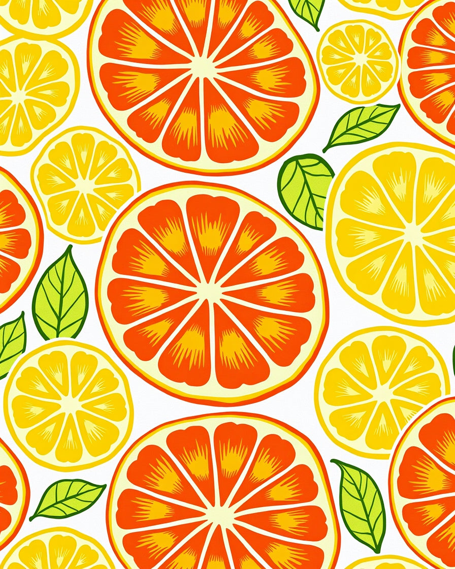 Citrus Slice Bright Fruit Pattern Rug