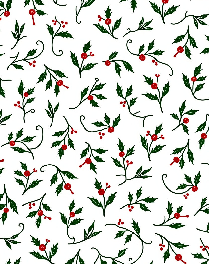 Folliage and Berry Sprigs Pattern Rug