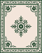 Classic Floral Medallion Square Rug