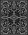 Intricate Black Grey Floral Symmetry Rug