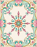 Vintage Floral Swirl Medallion Rug