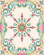 Vintage Floral Swirl Medallion Rug