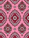 Damask Floral Pink And Burgundy Rug