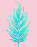 Aqua Feather Botanical Art Rug