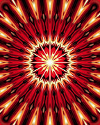 Fiery Sunburst Radial Pattern Rug