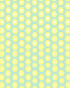 Modern Geometric Hexagonal Yellow Teal Rug