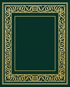 Emerald Green Golden Floral Border Rug