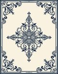 Ornate Floral Symmetry Design Rug