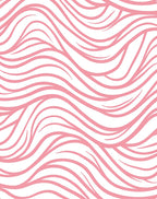 Delicate Pink Wavy Lines Design Rug