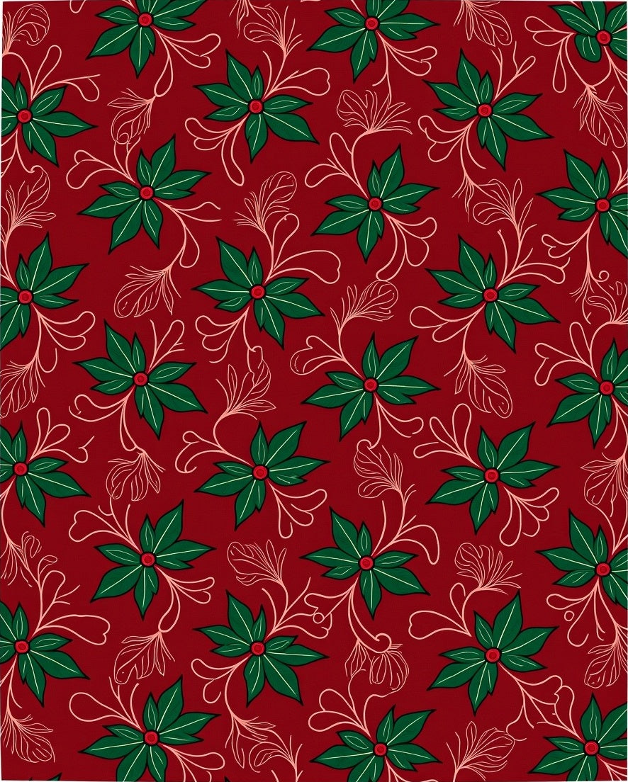 Festive Floral Vine Pattern Rug