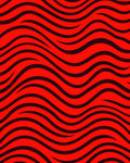 Bold Red Black Wavy Stripes Rug