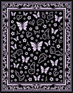 Lilac Butterflies Floral Accents Rug