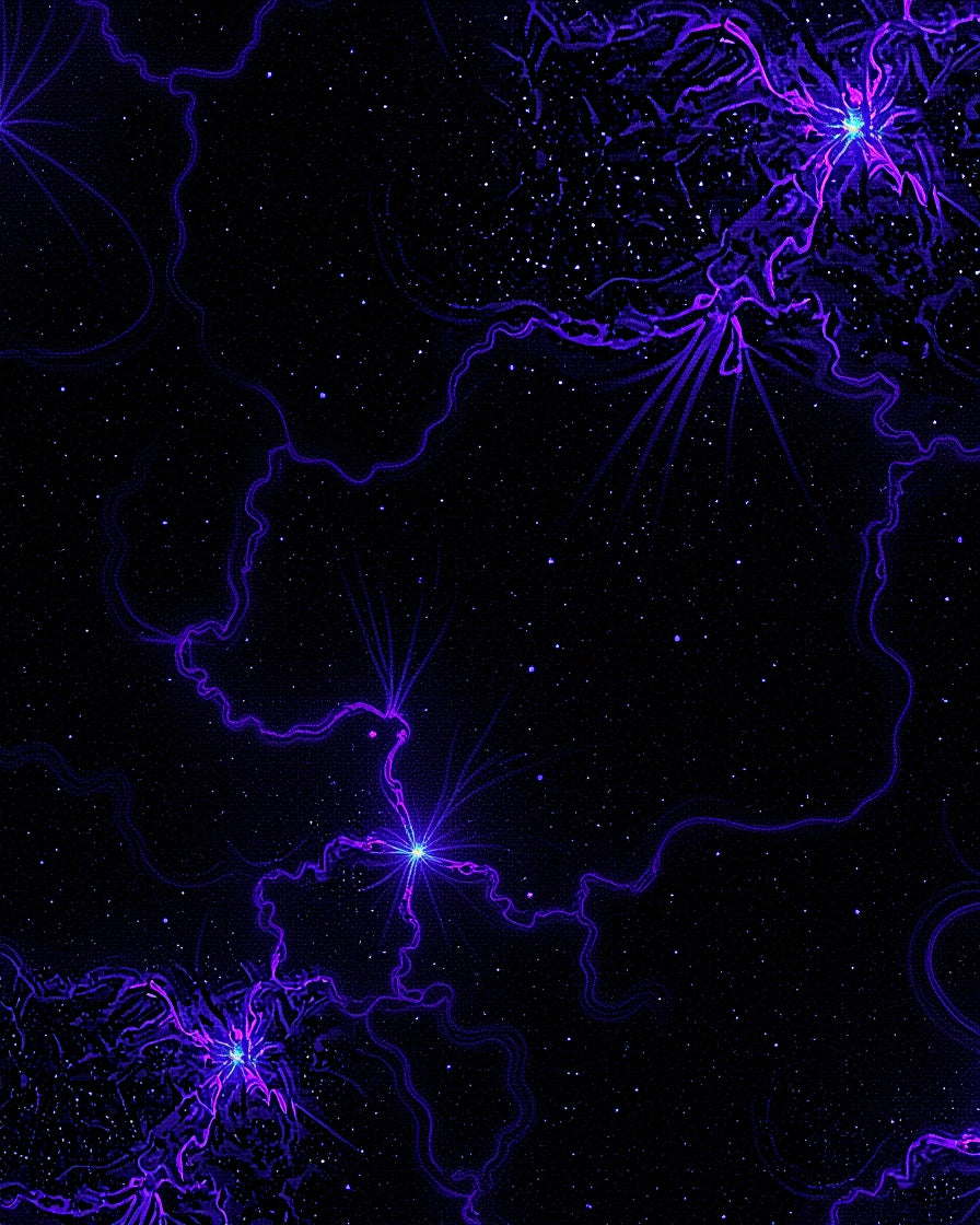 Cosmic Electric Nebula Pattern Rug